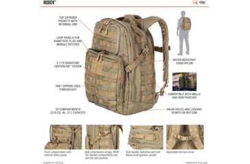 5.11 Tactical Rush 24 Backpack 37L . 5.11 Tactical